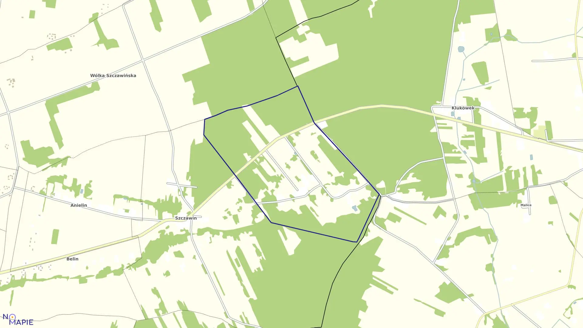 Mapa obrębu ADAMOWO w gminie Nowe Miasto