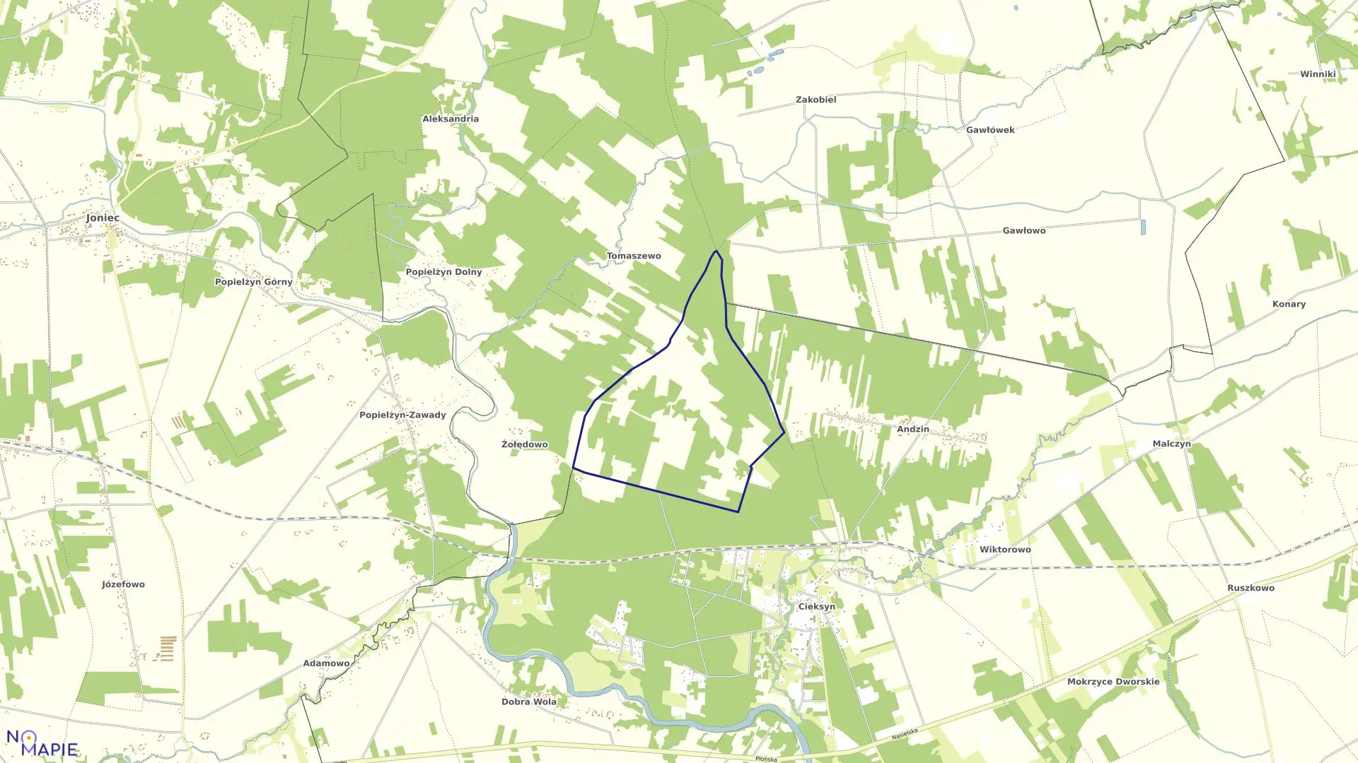 Mapa obrębu NOWOSIÓŁKI w gminie Nowe Miasto